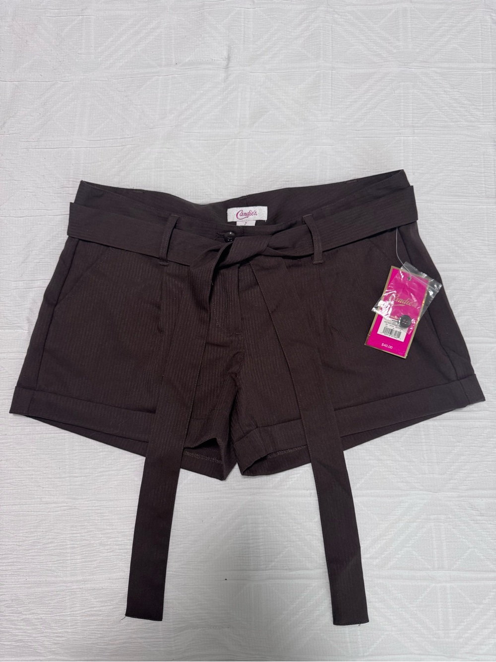 Candie's Brown Tie-Waist Junior/Women's Shorts